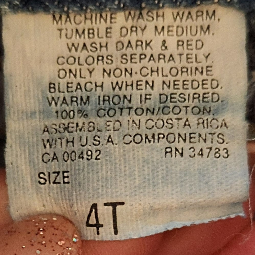 Vintage Lee 1980s Girls High Waisted Pleated Retro Denim Blue Jeans | Size 4T