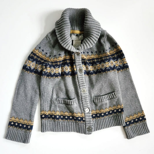 Fair Isle Shawl Collar Cardigan – 2T – 100% Cotton