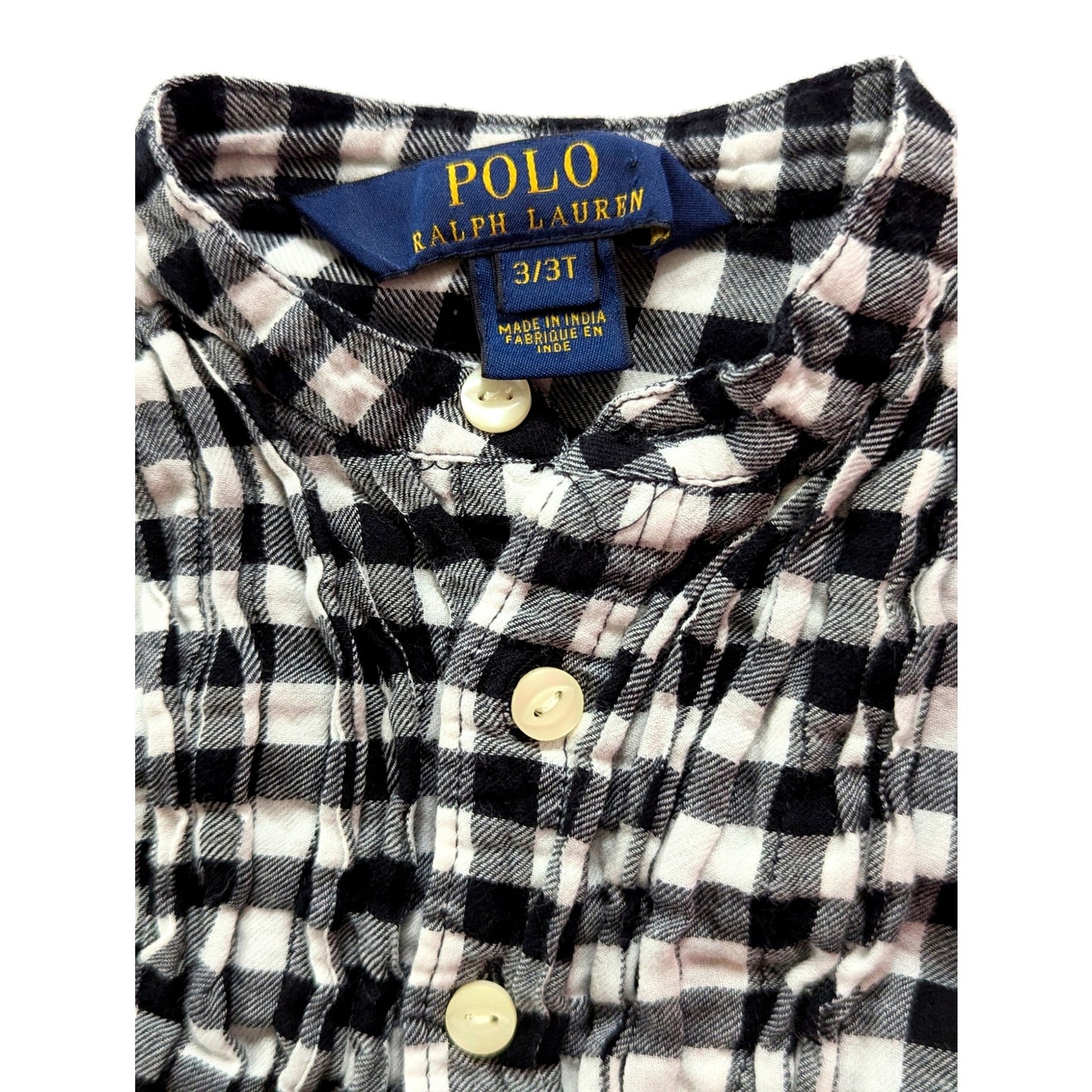 Black & White Plaid Flannel Tunic Shirt | Girls Size 3T