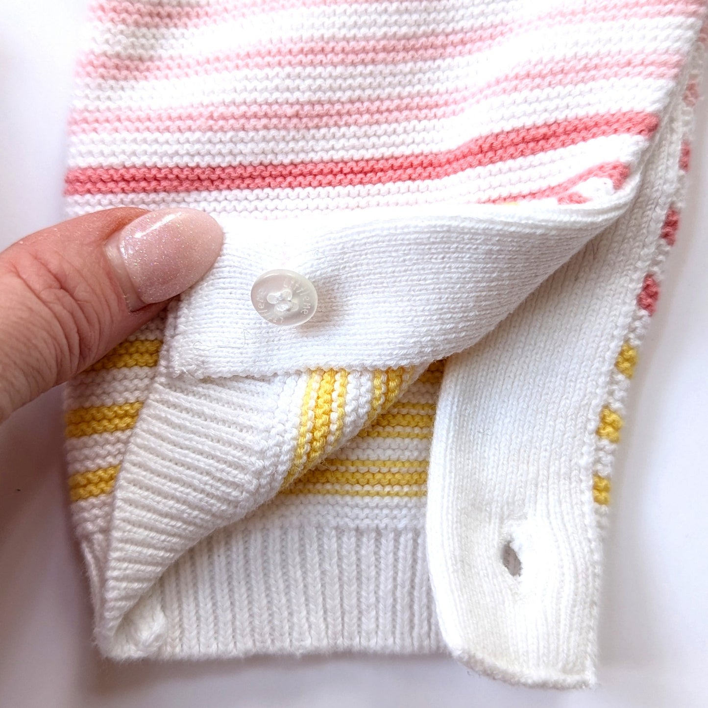 Little Me Unisex Baby Sweater Knit Bodysuit – Rainbow Striped – Size 6 Months