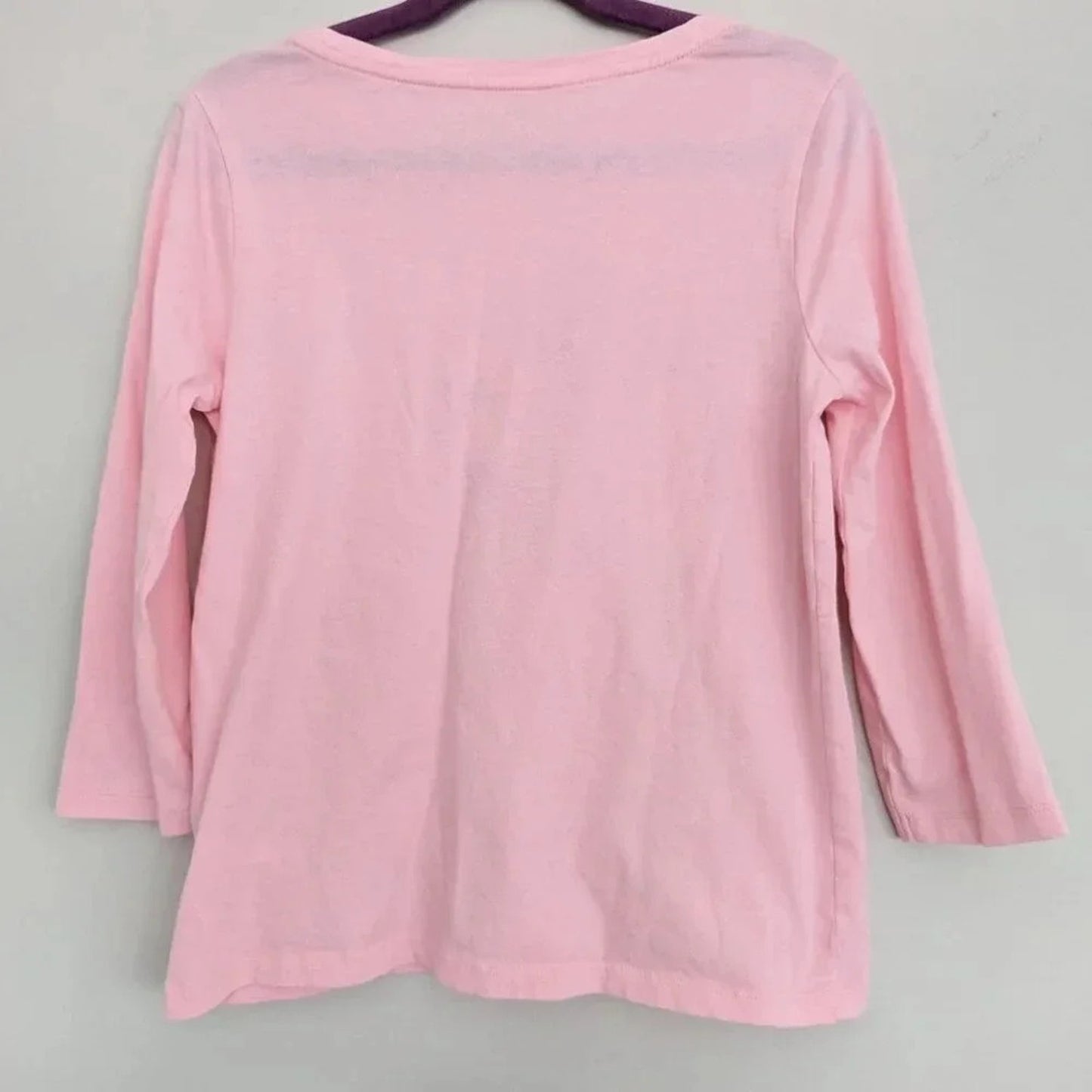 Girls’ Pink Jeweled Monkey Graphic 3/4 Sleeve Tee | Size M 8-10