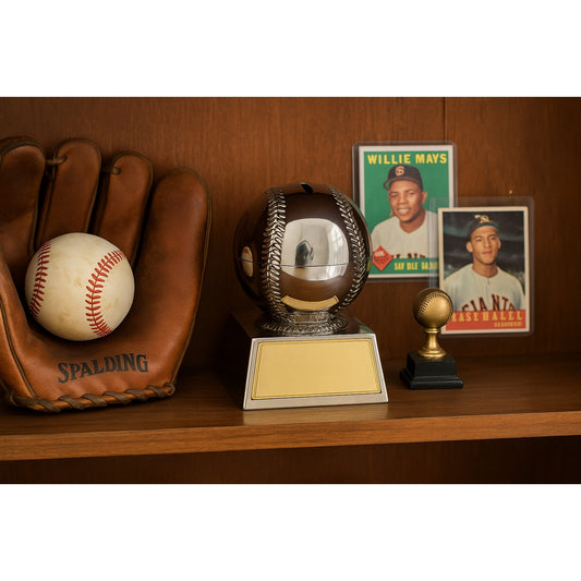 Vintage Silver-Plated Baseball Piggy Bank – Blank Engraving Plate – Things Remembered – Y2K Childhood Kids Keepsake – 5.5” Tall Coin Bank | Home