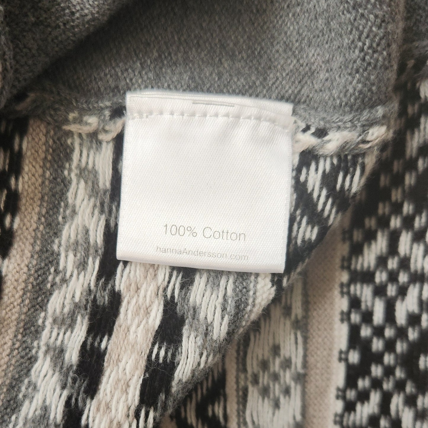 Hanna Andersson Snow & Tell Fair Isle Sweater Dress Grey Multi | Girls Size 5 | 110 cm