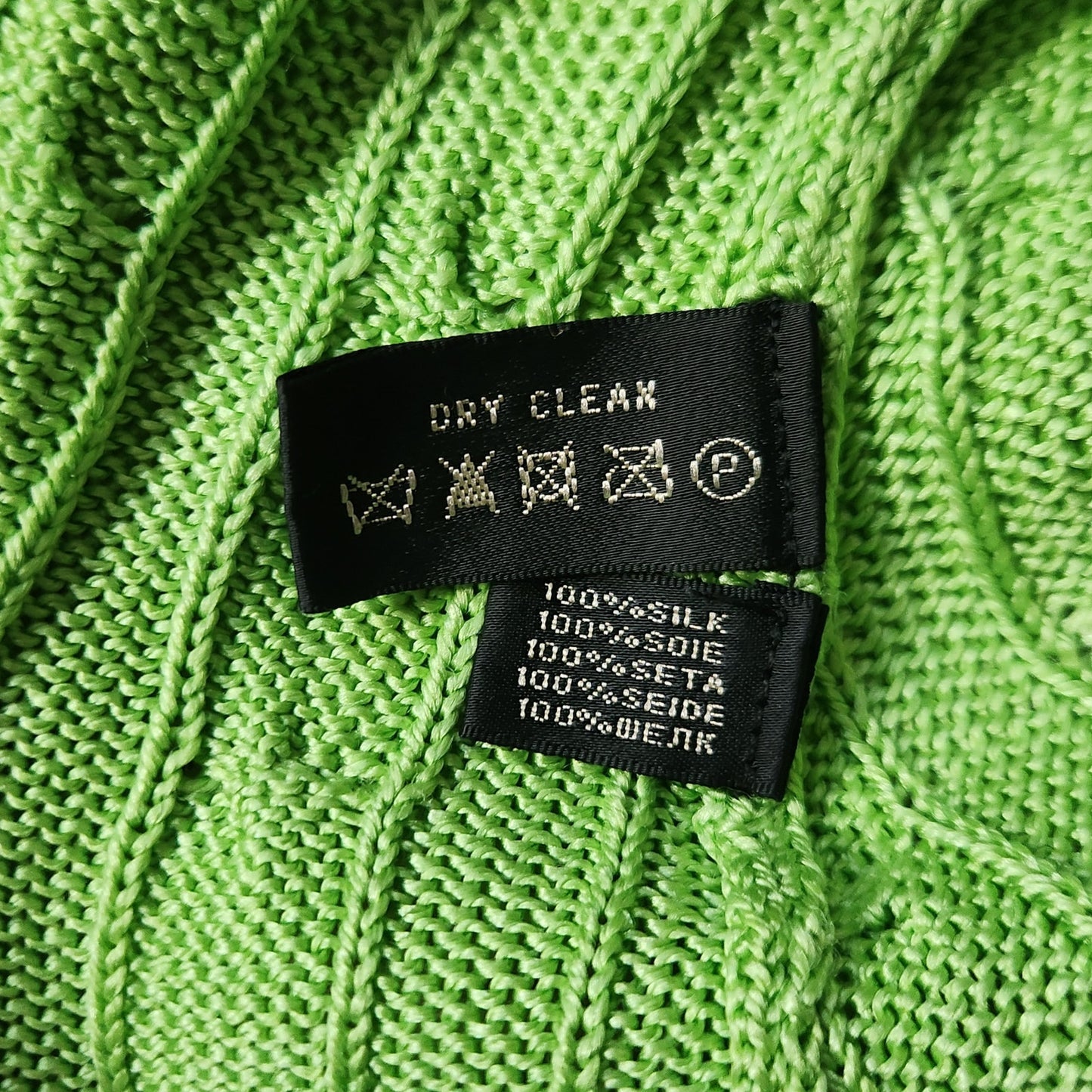 100% Silk Cable Knit V-Neck Sweater | Women's L | Slim Fit