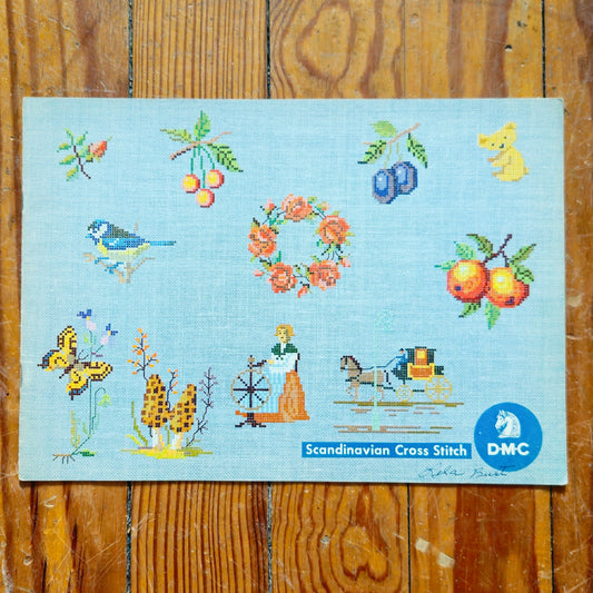 Vintage Scandinavian Cross Stitch Pattern Book | DMC Nordic Embroidery Needlepoint Pattern Ephemera