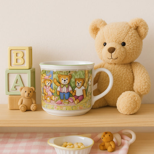 Royal Worcester Fine Porcelain Vintage 1993 Wooster Bear Child’s Cup – Teddy Bears Picnic Collectible Mug – Made in England | Kids Home