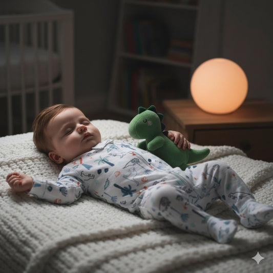 Dinotime Infant Long Sleeve Muslin Footie Zippy | Size 6-9 Months