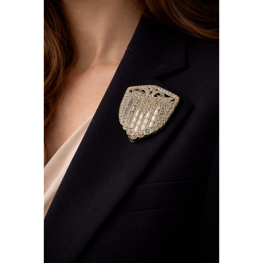 Vintage Carolee Rhinestone Shoe Clip Art Deco Style Baguette Crystal