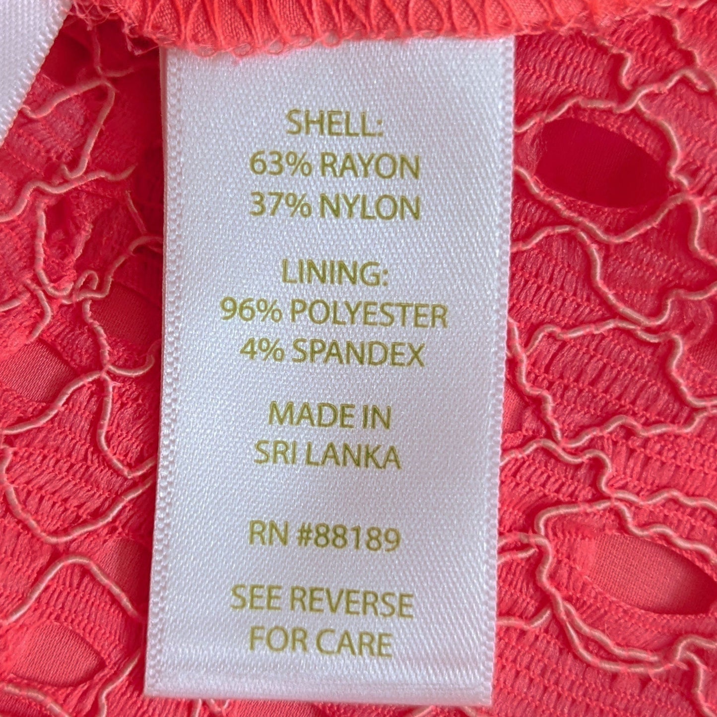 Lilly Pulitzer Alice Skort Coral Pink Eyelet Stretch Mini Skirt Women's Size 0