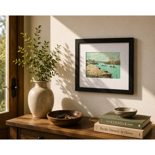 The Seine at Port-Marly, Piles of Sand by Sisley | Impressionist Framed Print