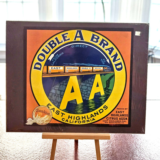 Vintage “Double A Brand” Citrus Crate Label Reproduction 11x14 | 1990s East Highlands, California