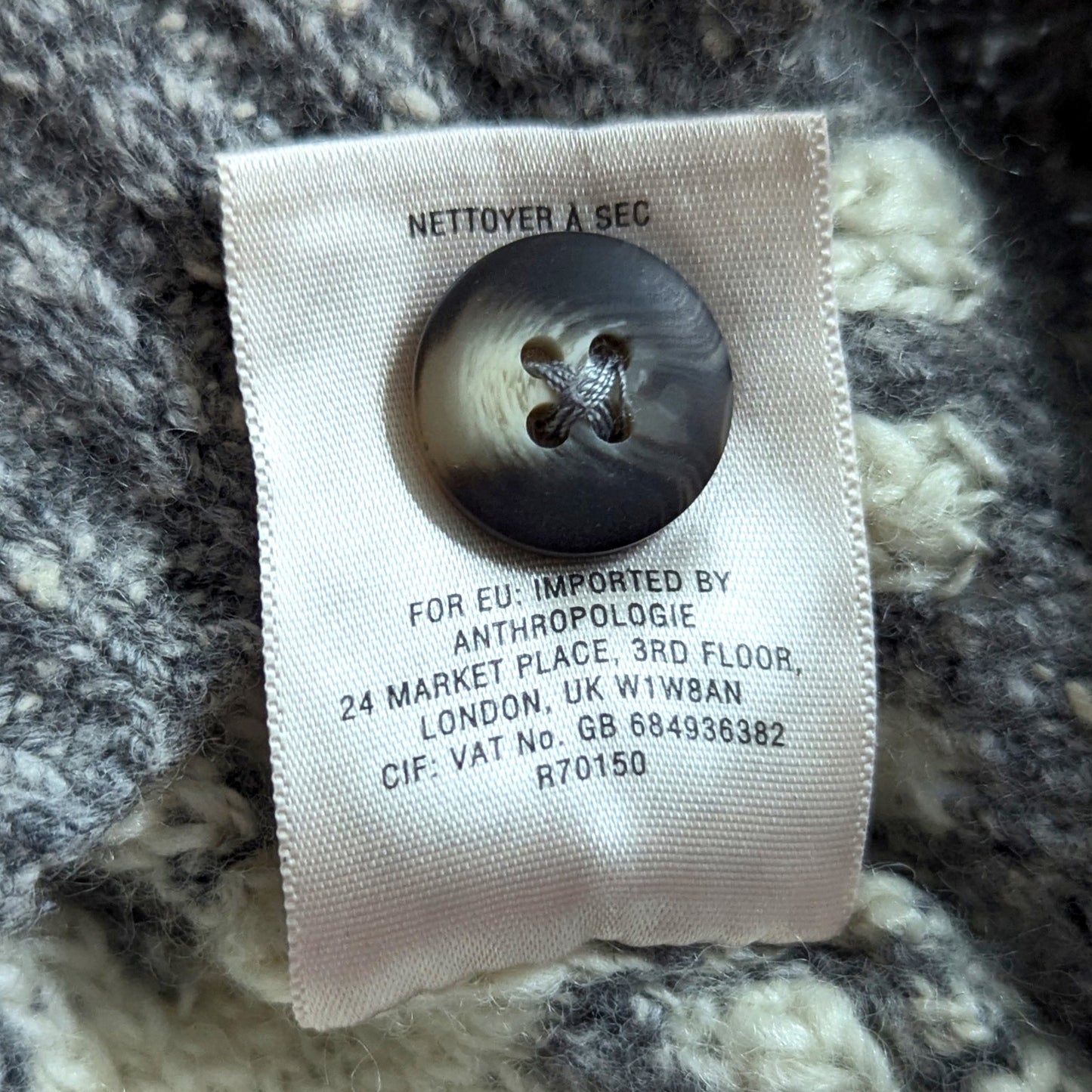 Change of the Moon Glissando Cowl Neck Sweater – Ivory & Gray – Women's L