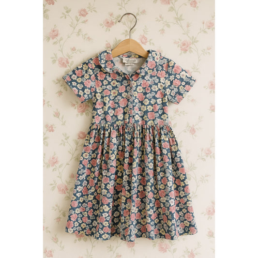Vintage Laura Ashley Mother & Child Girls Floral Dress | Size 5-6 Years | 1980s