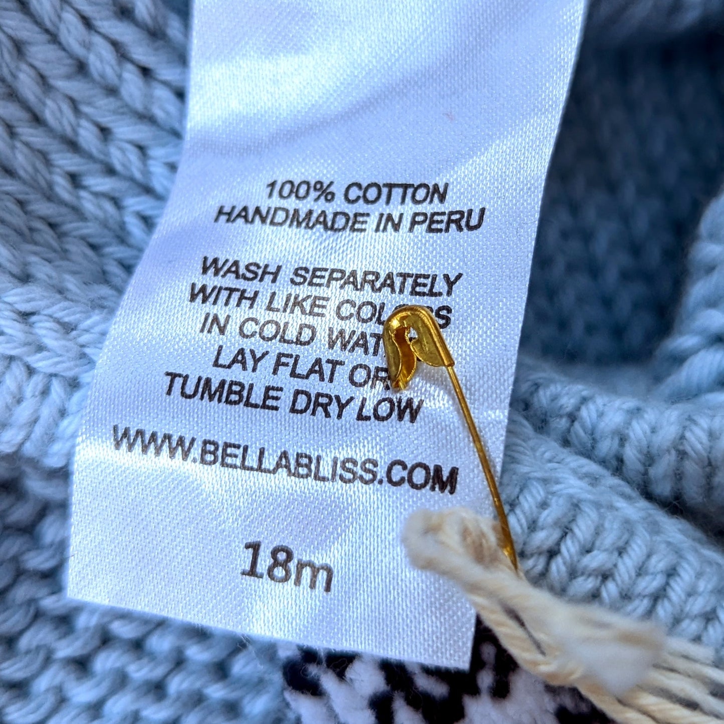 Bella Bliss Baby Blue Hooded Knit Cardigan w/ Pom Pom Buttons & Tassel | Size 18M | NWT