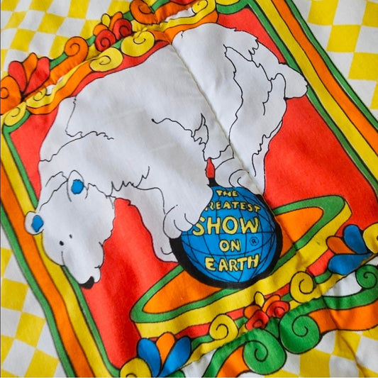 Vintage Ringling Bros Barnum & Bailey Baby Blanket | 1970s Circus Nursery