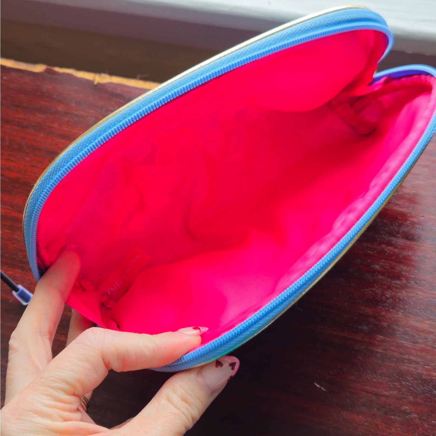 Vintage Lilly Pulitzer x Estée Lauder Makeup Bag | Y2K 2000s Turquoise Butterfly