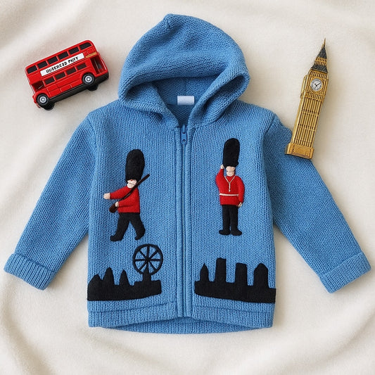 United Ideas London Hooded Guardsman Jumper Sweater Cardigan | Toddler Size 4