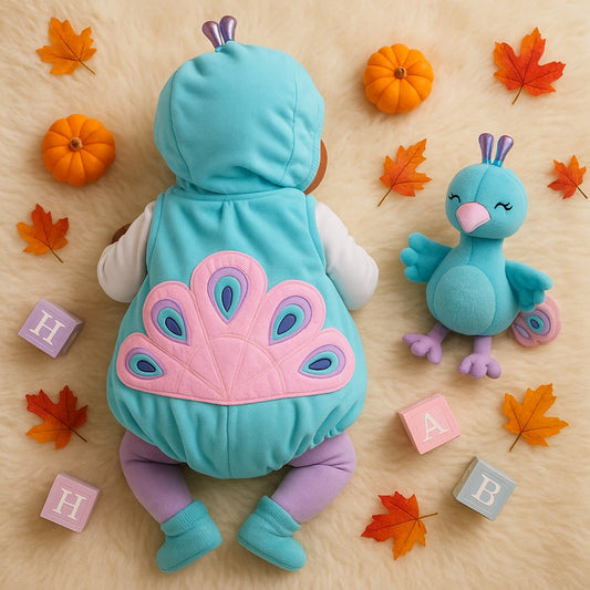 🦚 Carter’s Baby Turquoise Peacock Peachick Bubble Costume – Size 3-6 Months