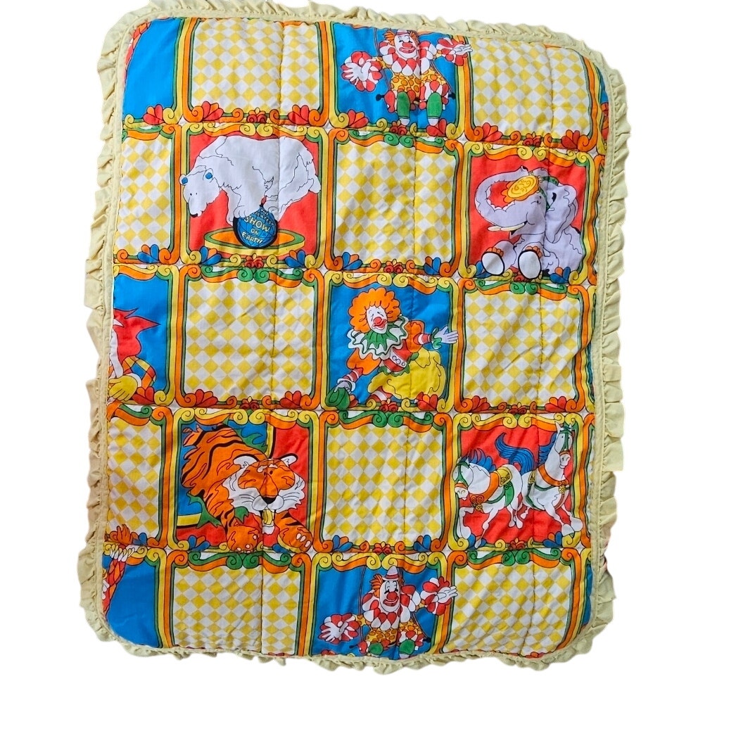 Vintage Ringling Bros Barnum & Bailey Baby Blanket | 1970s Circus Nursery