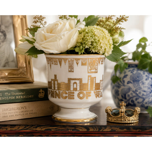 1969 Coalport Prince of Wales Commemorative Bone China Loving Goblet