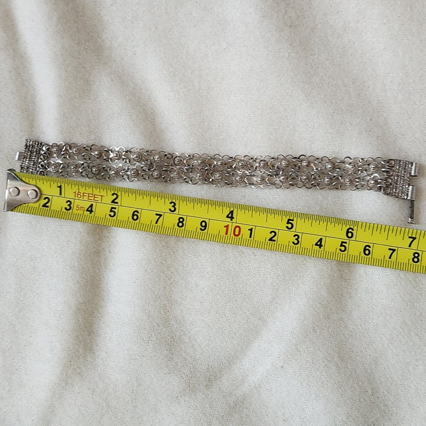 Mid-Century Sterling Silver Filigree Link Bracelet