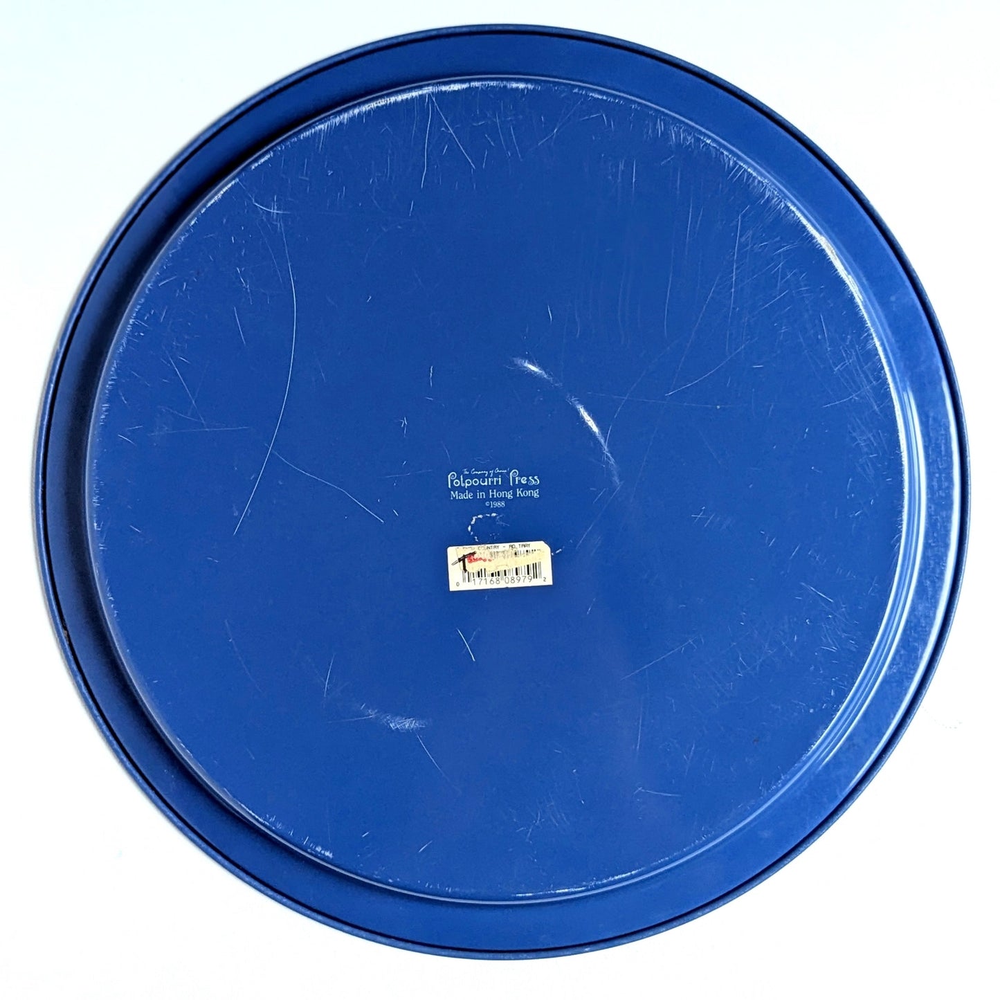 Vintage 1980s Potpourri Press Christmas Tray – Winter Scene with House, Sleigh & Tree, Signed WIM Schimmer, Holiday Home Collectible