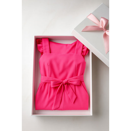 Lilly Pulitzer Women's Eppley Jumpsuit Flutter Sleeve Prosecco Pink | Size 14