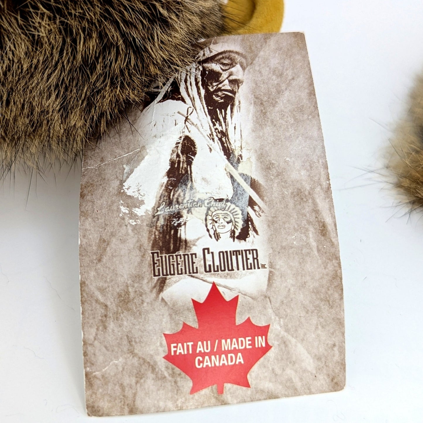 Laurentian Chief Baby Moccasins | Rabbit Fur Trim | Hand-Beaded | Size 4 | Suede Leather | Made in Canada