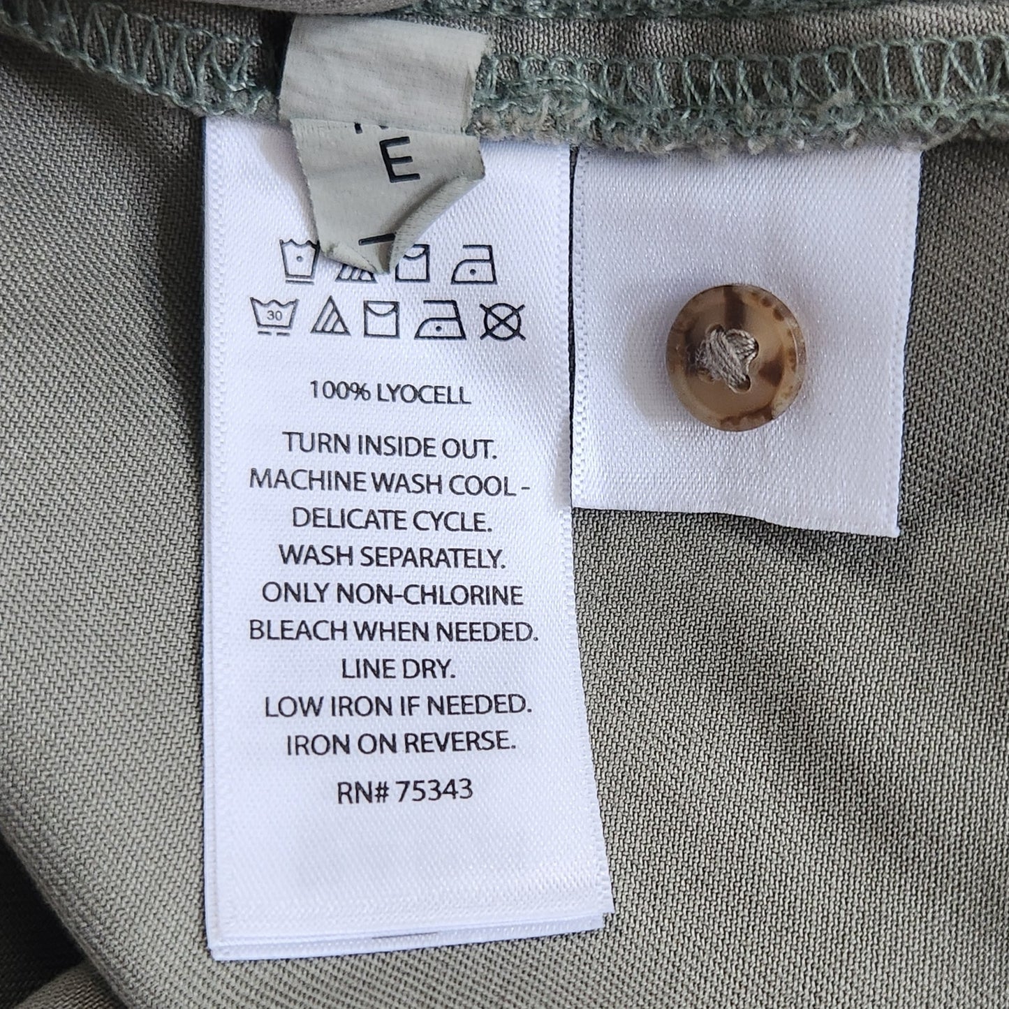 Lucky Brand Women's Lyocell Sage Green Collared Shift Shirt Dress Size 2X