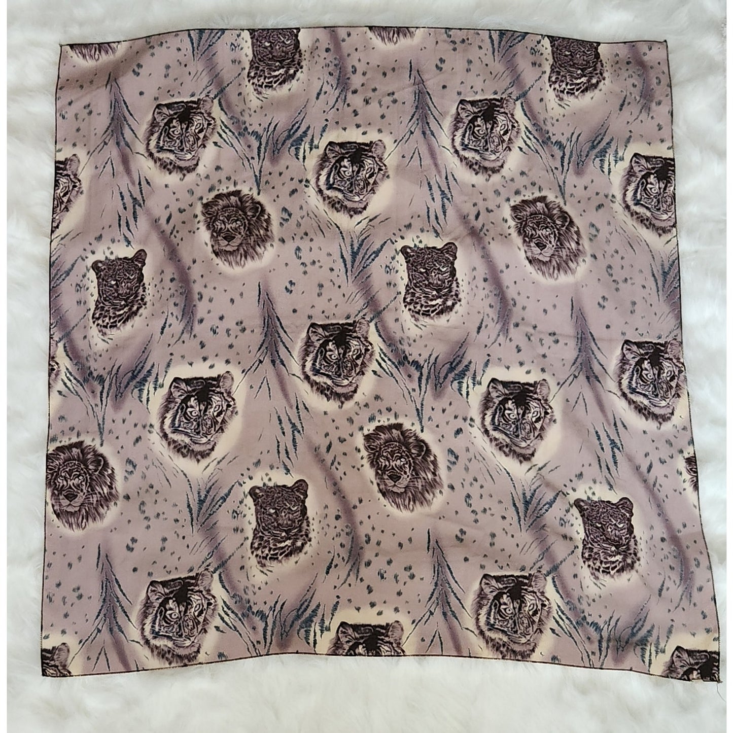 Vintage Safari Animal Print Silk-Feel Scarf – Mauve Square