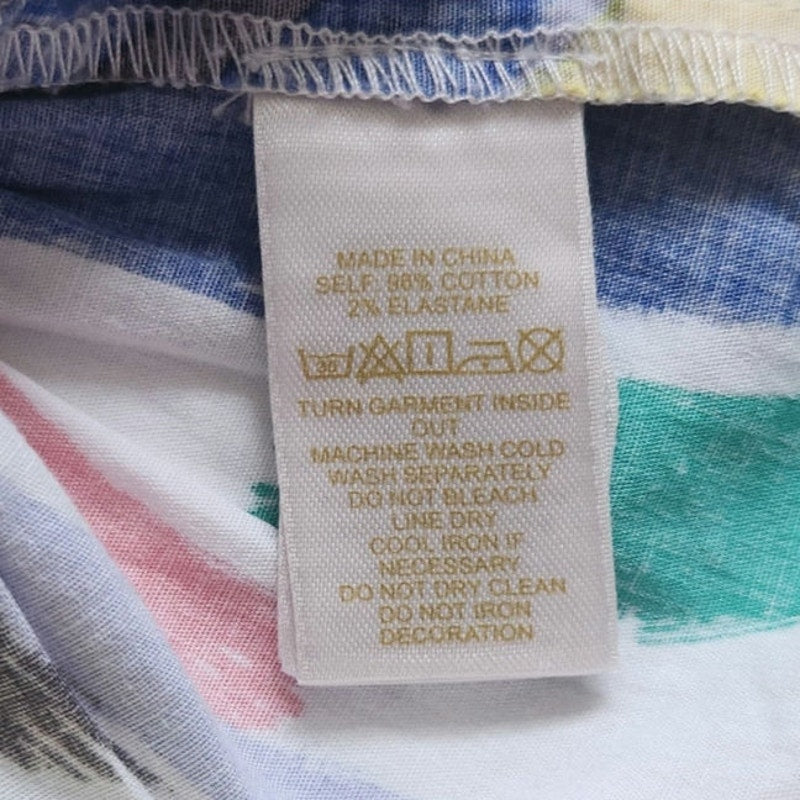 Kate Spade New York Girls Multicolor Brush Stroke Bow Blouse | Size L (12-14)