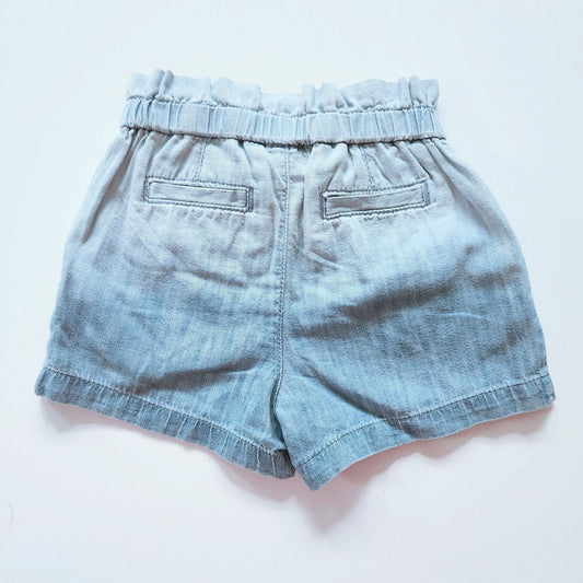 Gap Denim Toddler Girl Chambray Ombre Paper Bag Tie Shorts | Baby 18 to 24 months