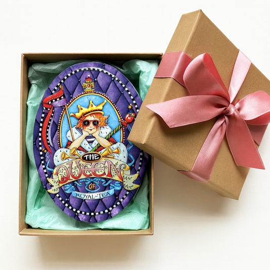 Mary Engelbreit Queen of Royal-Tea Tin | Vintage Collectible Storage Box | Queen of Everything Theme | Home