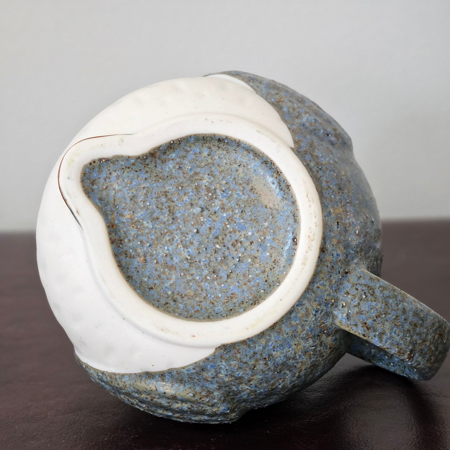 Vintage Owl Teapot Set with 2 Cups – 1970s Japanese Stoneware – Speckled Blue – Otagiri Style