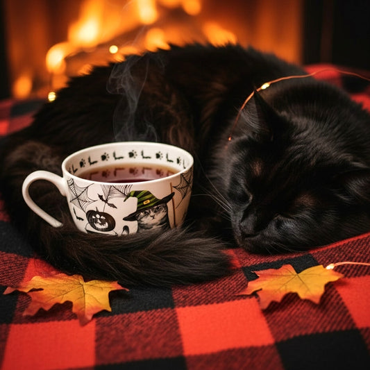 🎃 Creepy Cat Bone China Halloween Mug - Portobello By Design | Home