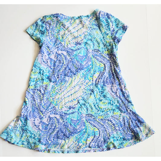 Lilly Pulitzer Girls Mara Dress Fantasea Blue Current Size M 6-7