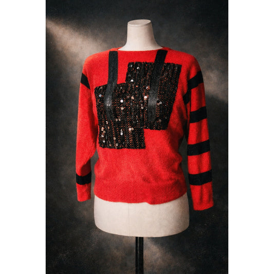 1980s Tricoville Angora Lambswool Sequin Sweater | Women's S