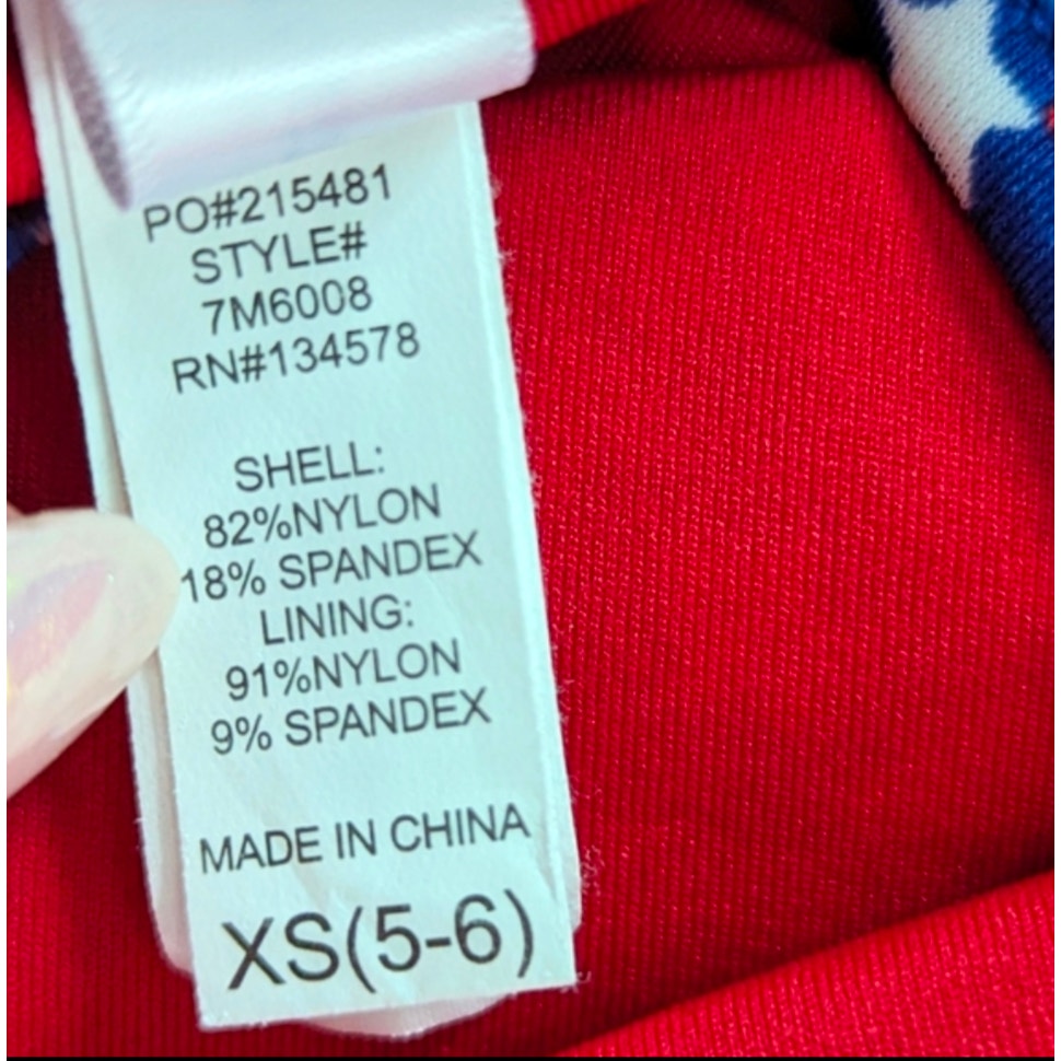 Vineyard Vines Girls Red White Blue Patriotic Tankini Top Size XS 5/6 EUC