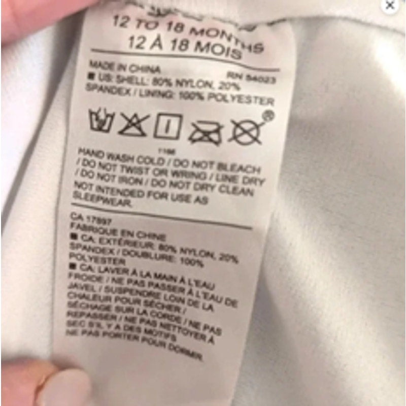 Janie and Jack Navy Blue Merchant Marine Baby Cherry Ruffle Swimsuit Size 12-18 Months