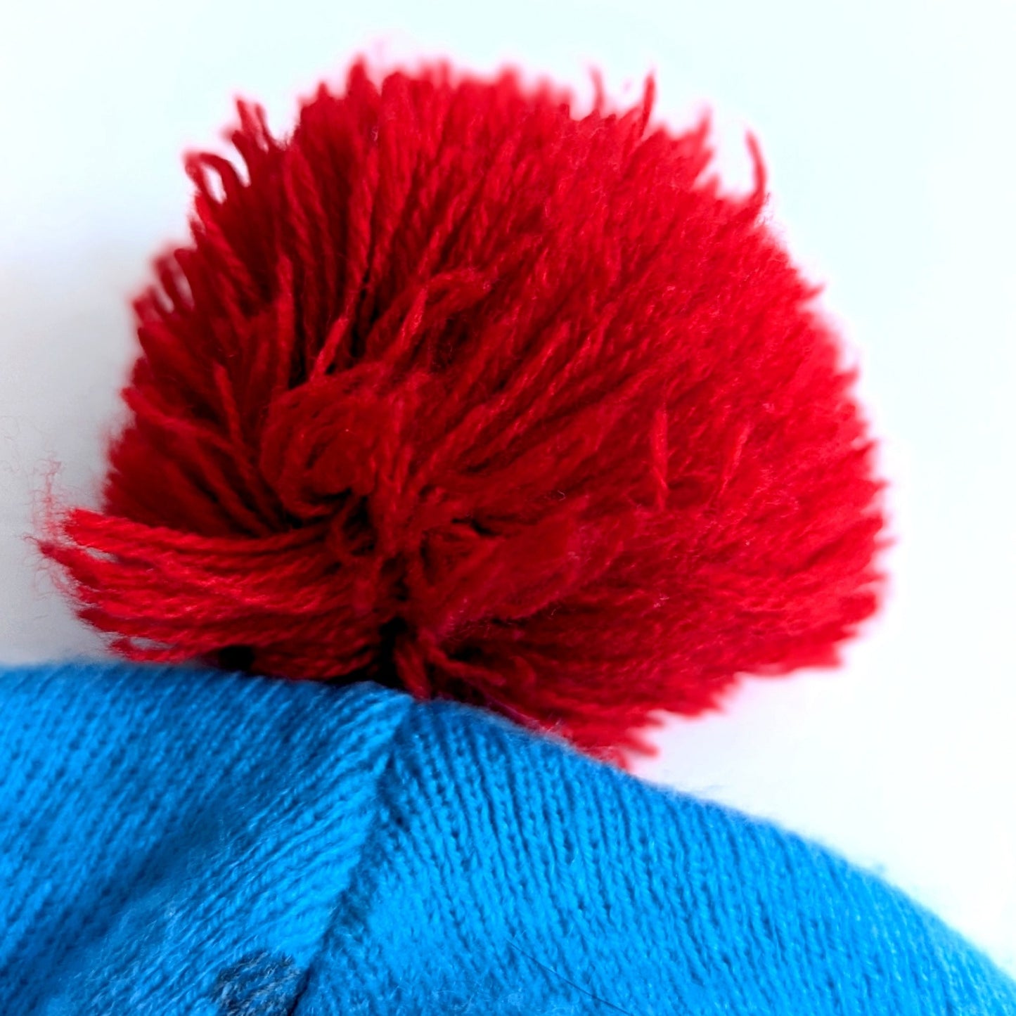 Thomas & Friends Toddler Beanie Hat | Blue Red Pom Pom Fleece Lined | Winter Snow Gear