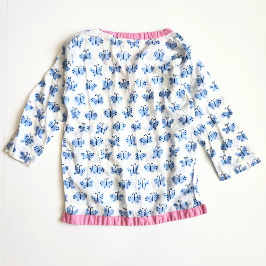 Pottery Barn Kids Allover Periwinkle Butterfly Baby Tunic Size 2T-3T 100% Cotton