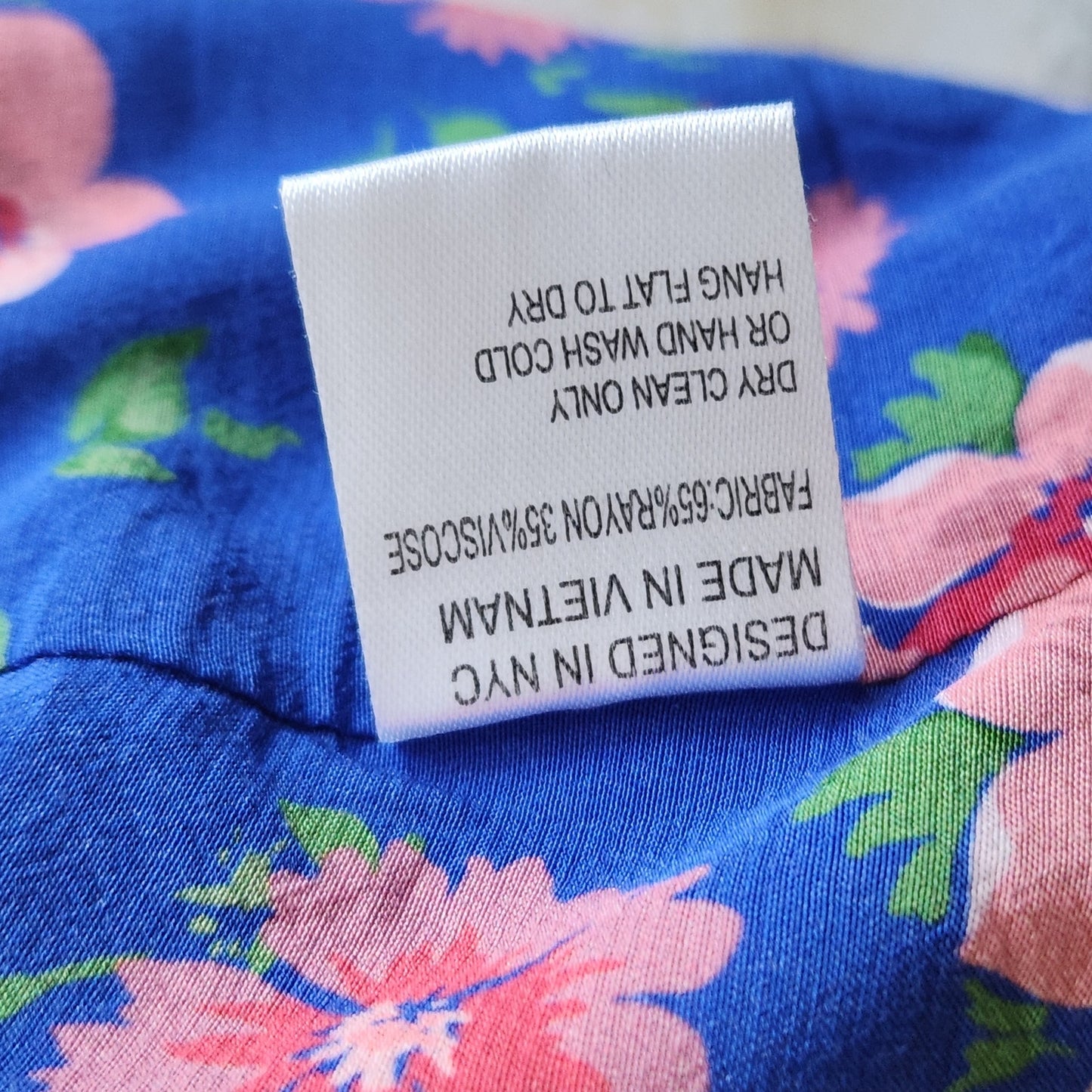 Yumi Kim Women's Blue Floral Tie Strap Peplum Aroma Top Size L