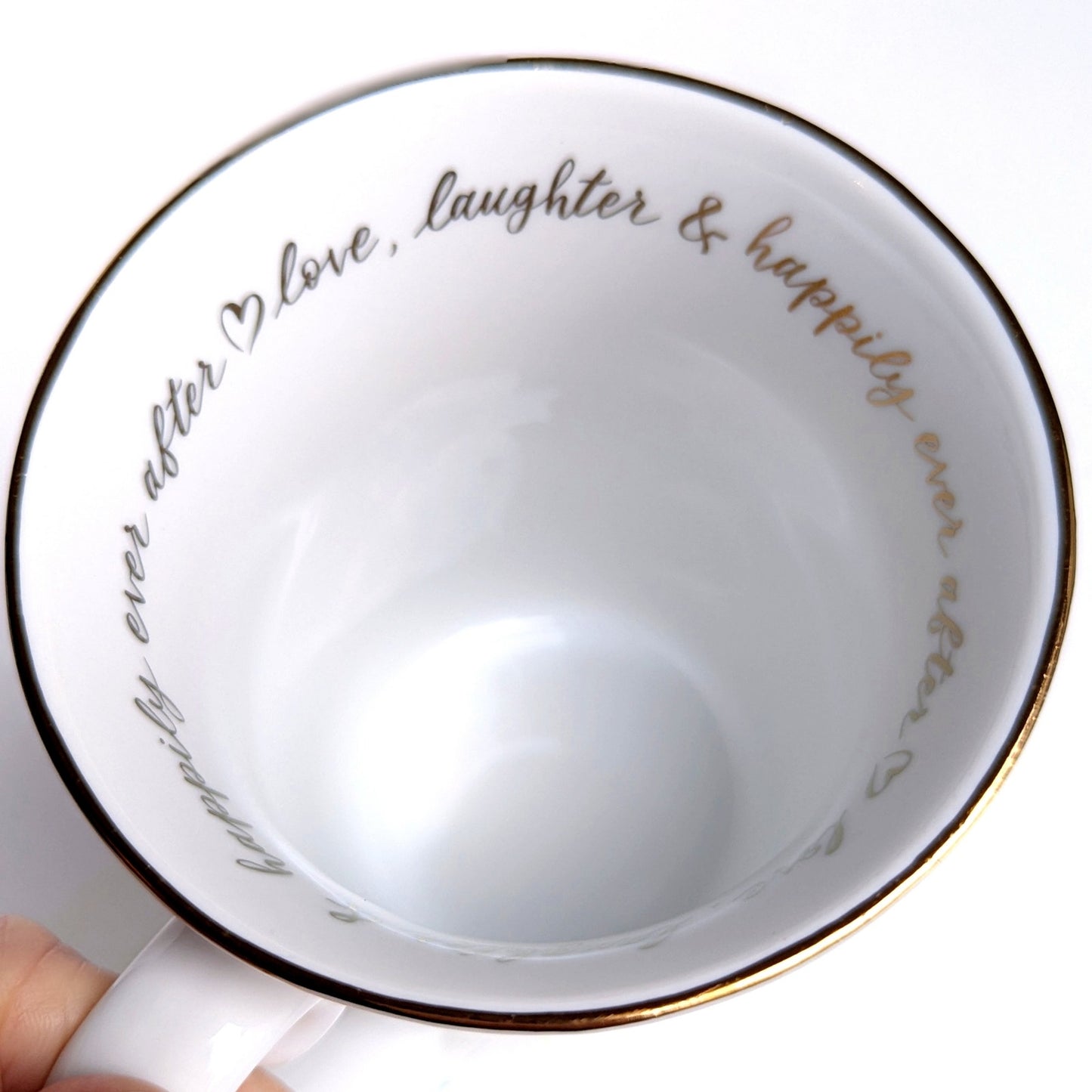 Williams Sonoma “Bride XO” Porcelain Coffee Mug – 14 oz Metallic Gold Script – Discontinued | Home