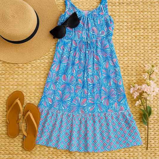 Lilly Pulitzer for Target Girls Sleeveless My Fans Maxi Dress – 20th Anniversary Collection – Size XS