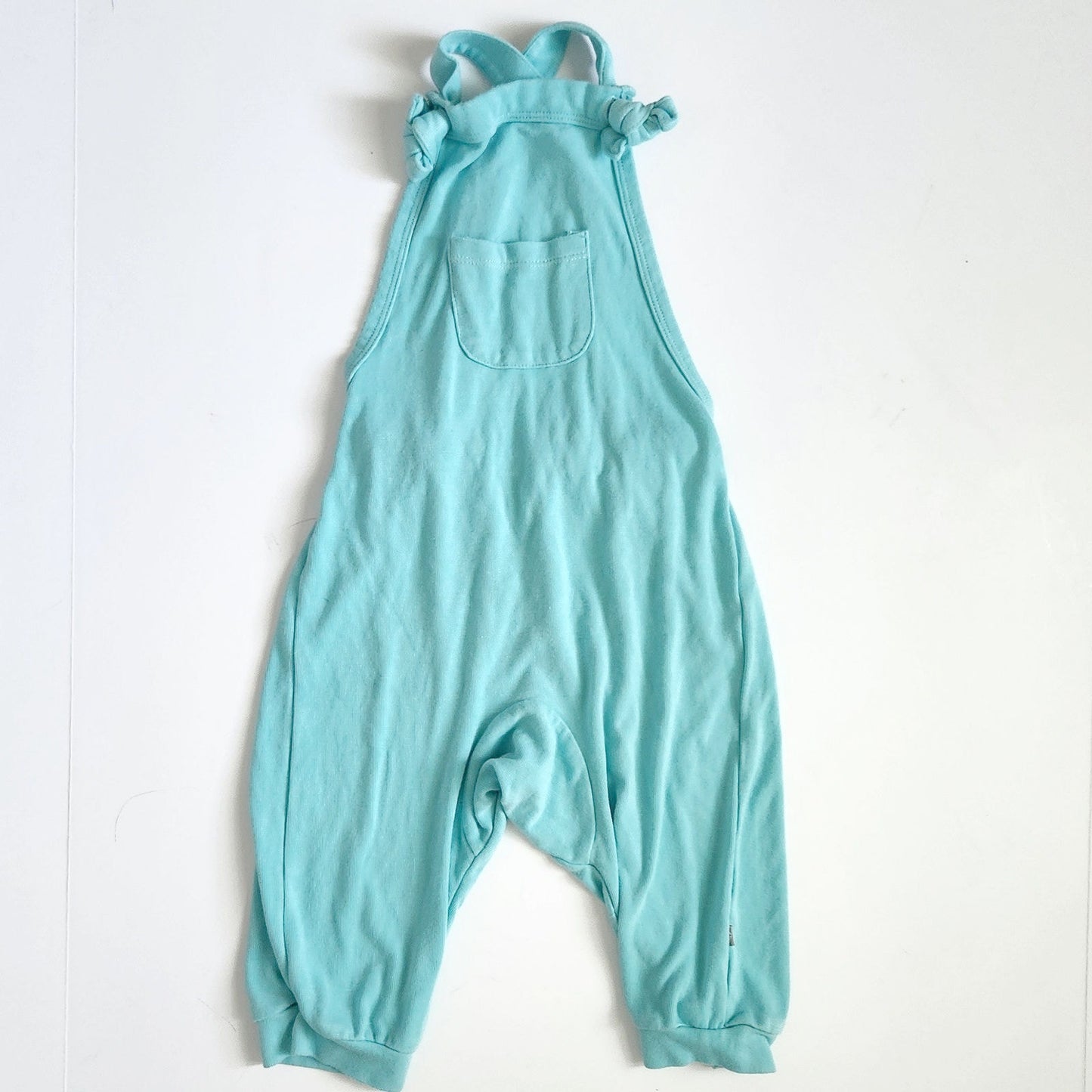 Bamboo Jersey Adjustable Overall Romper Pants – Turquoise Size 3T NWOT