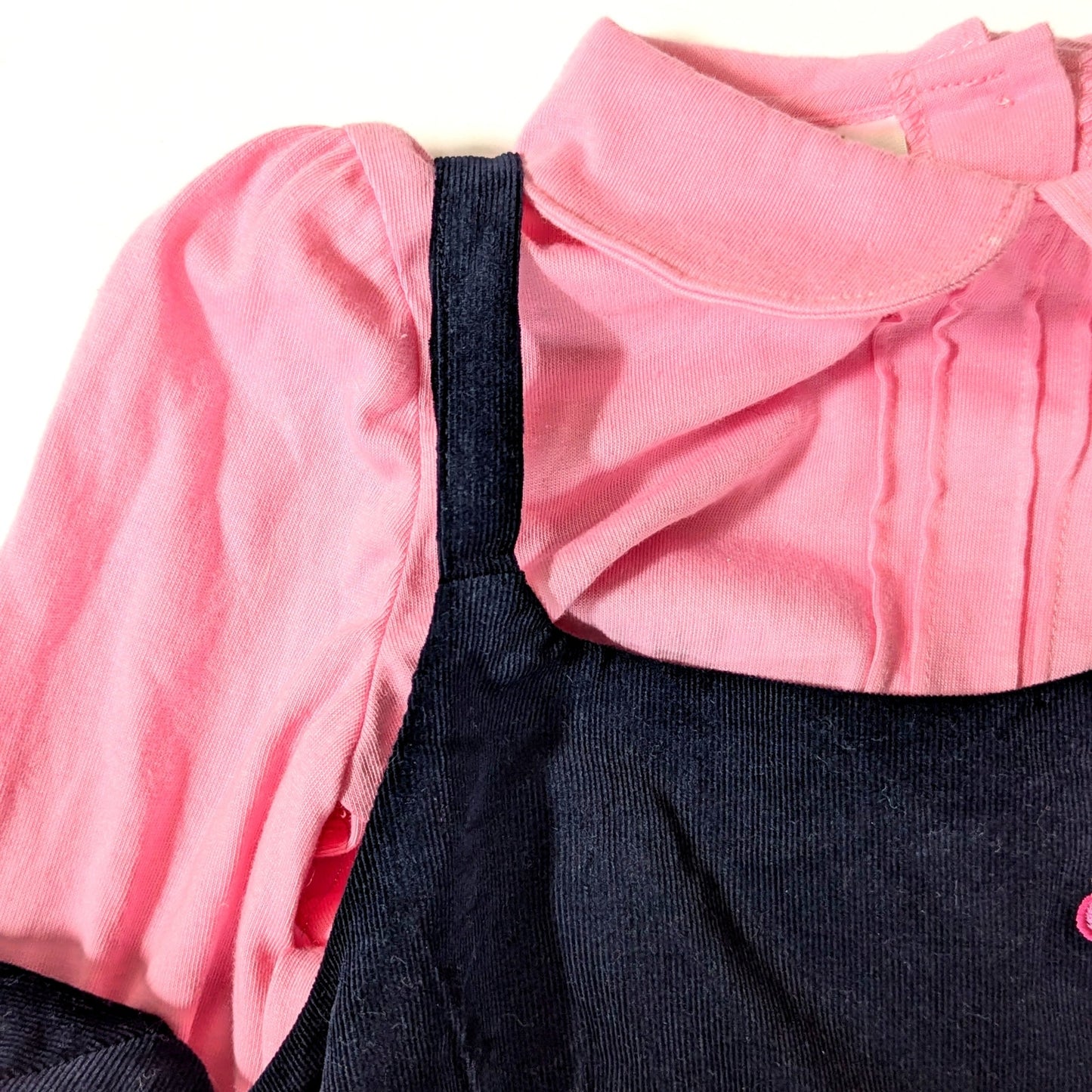 Little Bitty Navy Corduroy Jumper Dress, Pink Top, and Hat Set | Girls 6X NWT