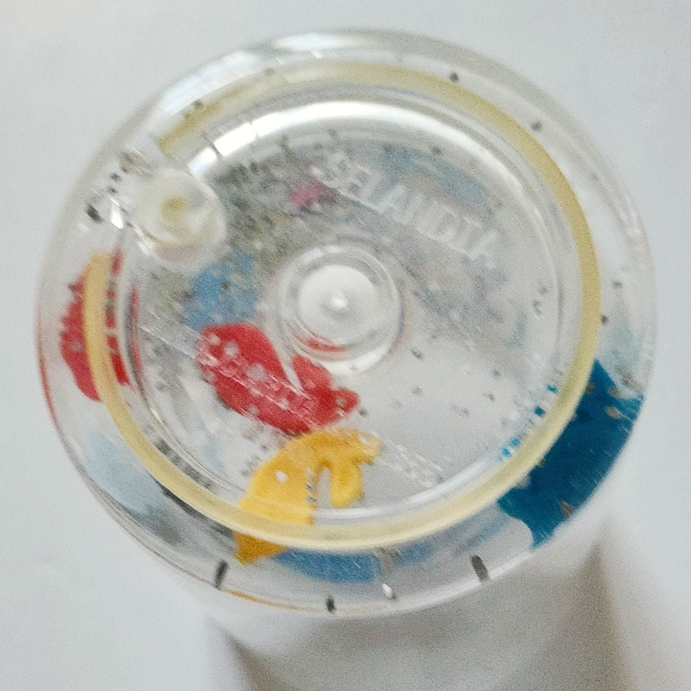 Vintage 90s Kids Pinocchio Geppetto & Figaro Disney Glitter Snow Globe Cup / Tumbler