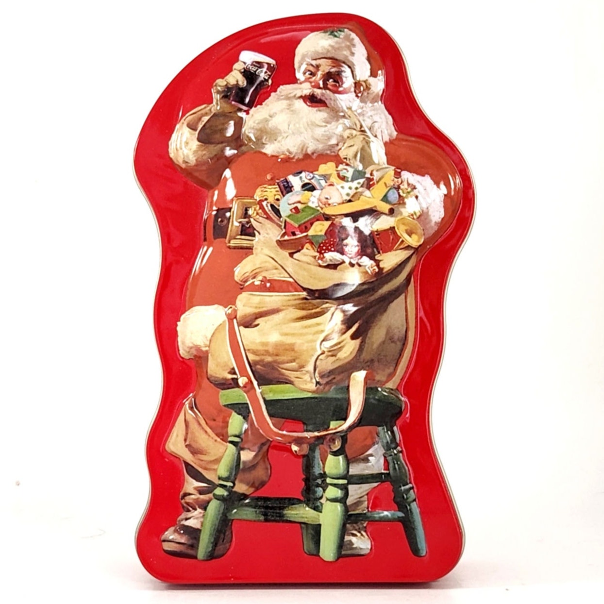 Santa Shaped Tin with Haddon Sundblom Artwork – 1990s Holiday Collectible – “Hospitality” Design