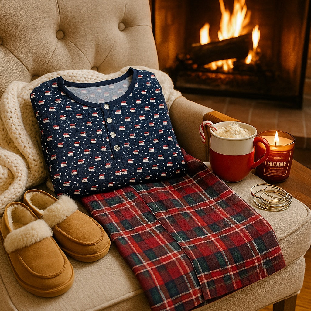 Vineyard Vines Festive Christmas Pajama Henley Top Santa Whale Navy | Women’s M