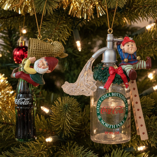 1990s Elf Ornaments Set of 2 | Bottling Works North Pole